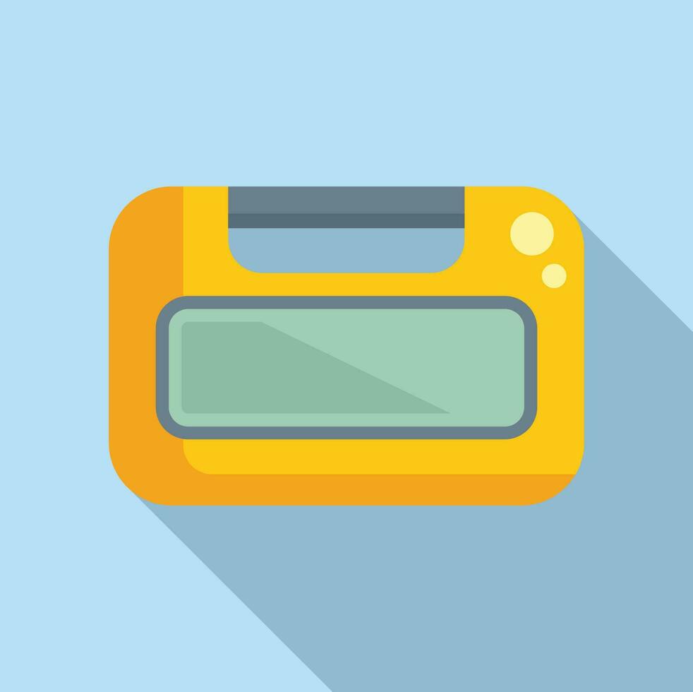 Lifesaving defibrillator icon flat vector. Portable device vector