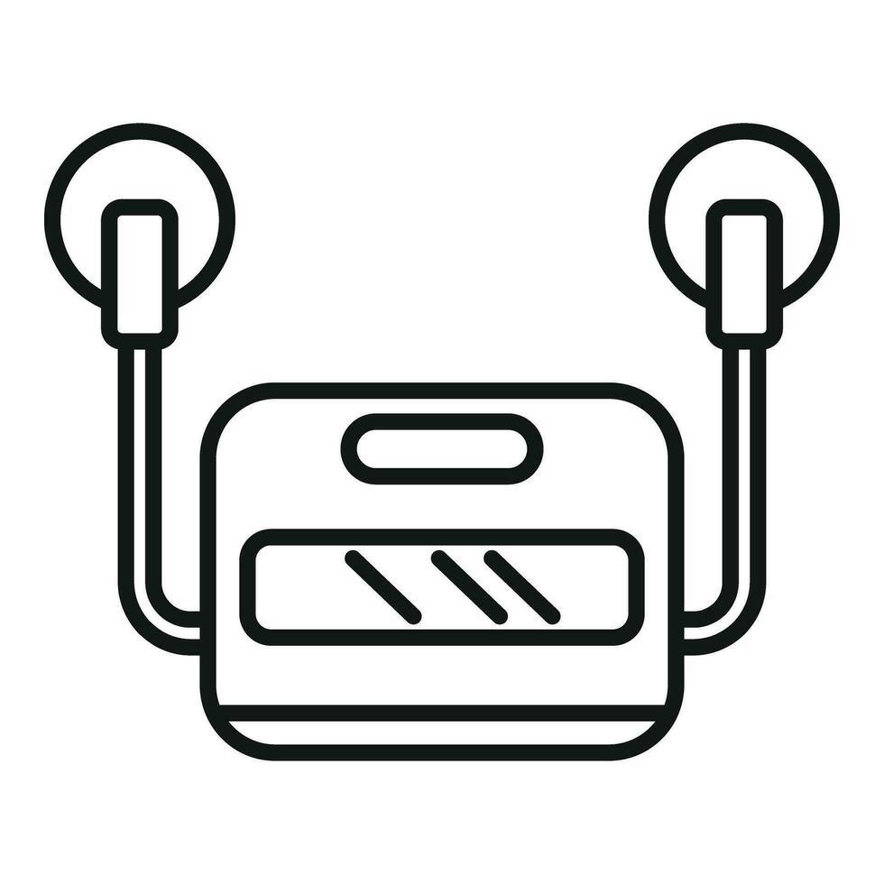 Lifesaving defibrillator icon outline vector. Portable device vector