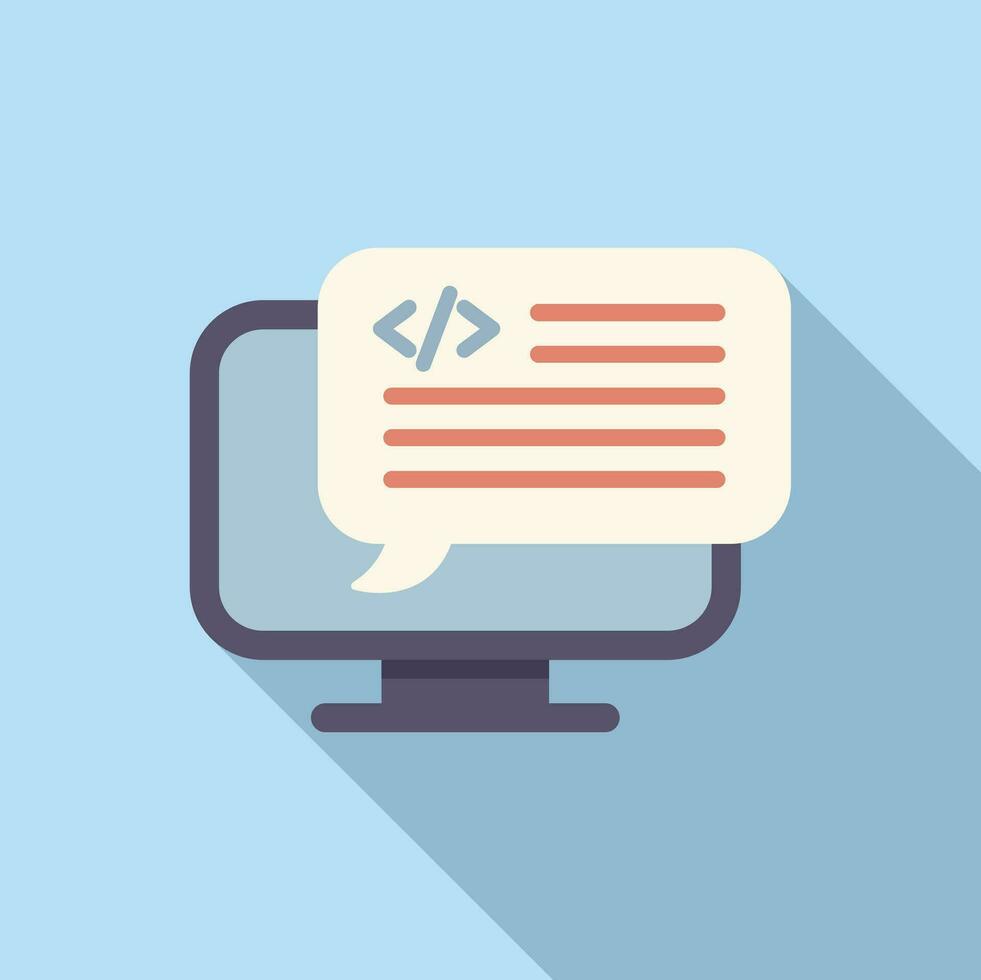 web api código icono plano vector. Internet servidor vector