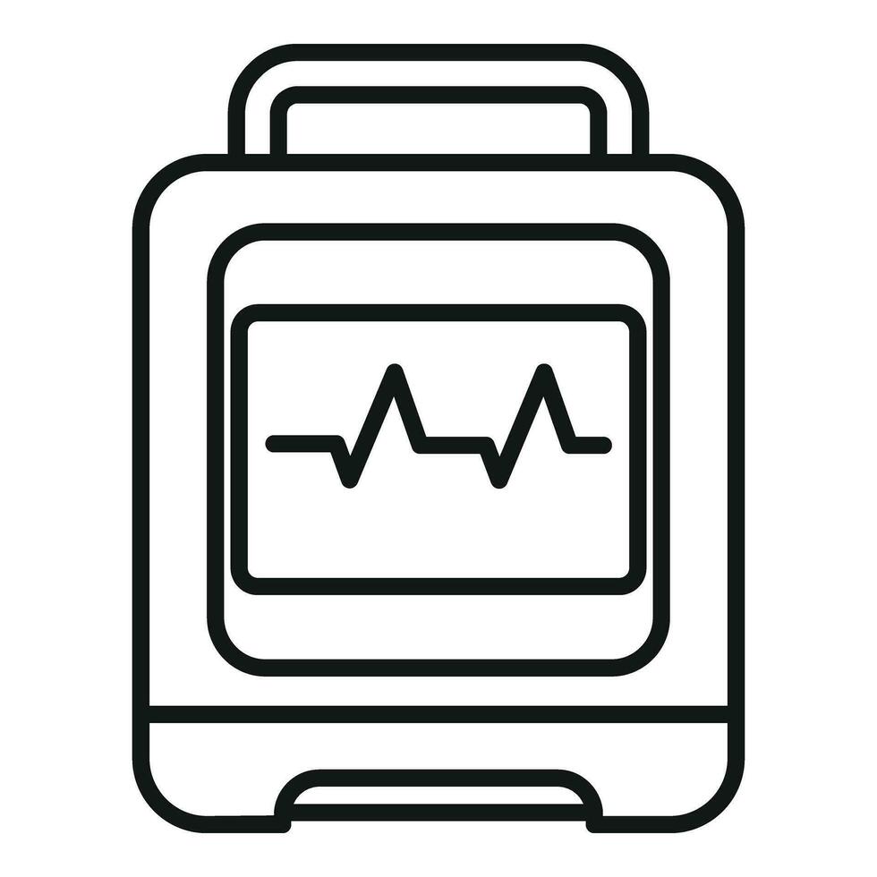 Hypertension defibrillator icon outline vector. Portable device vector