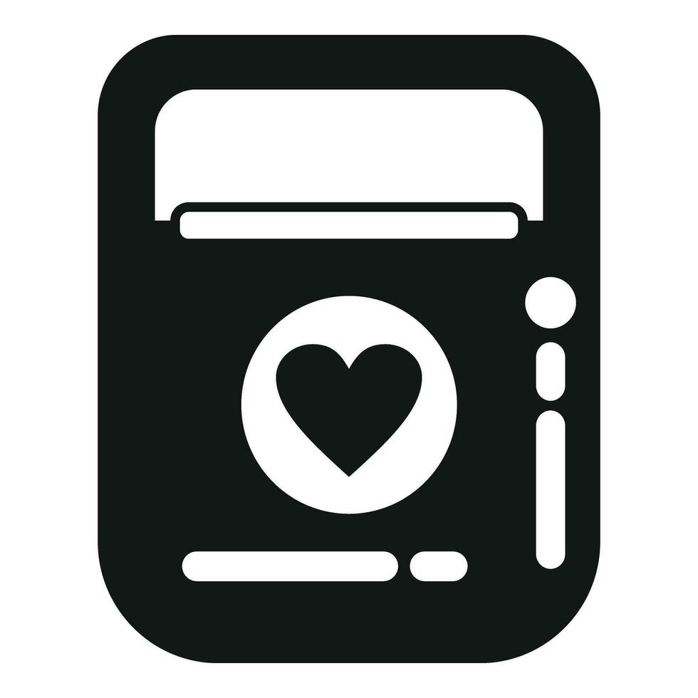 Cardiology defibrillator icon simple vector. Breath cardiac attack vector