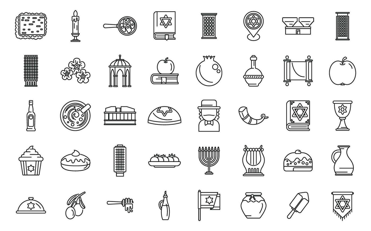 Tel Aviv icons set outline vector. Israel skyline building vector