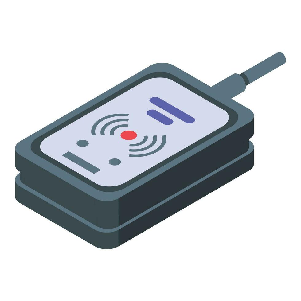 radio etiqueta rfid icono isométrica vector. etiqueta cobre digital vector