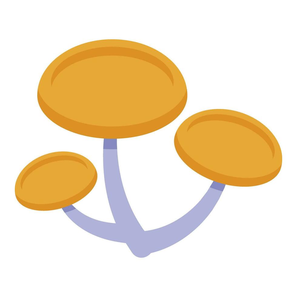 Yellow mushrooms icon isometric vector. Seasonal forest fungus vector