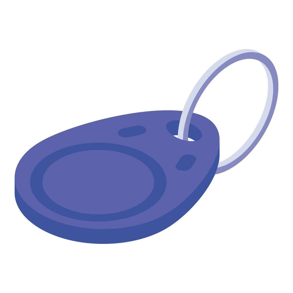 Rfid key tag icon isometric vector. Chip security door vector