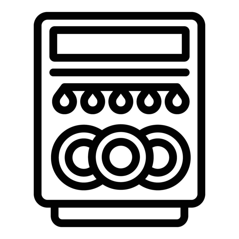 Dishwasher machine icon outline vector. Cleansing dish agent vector