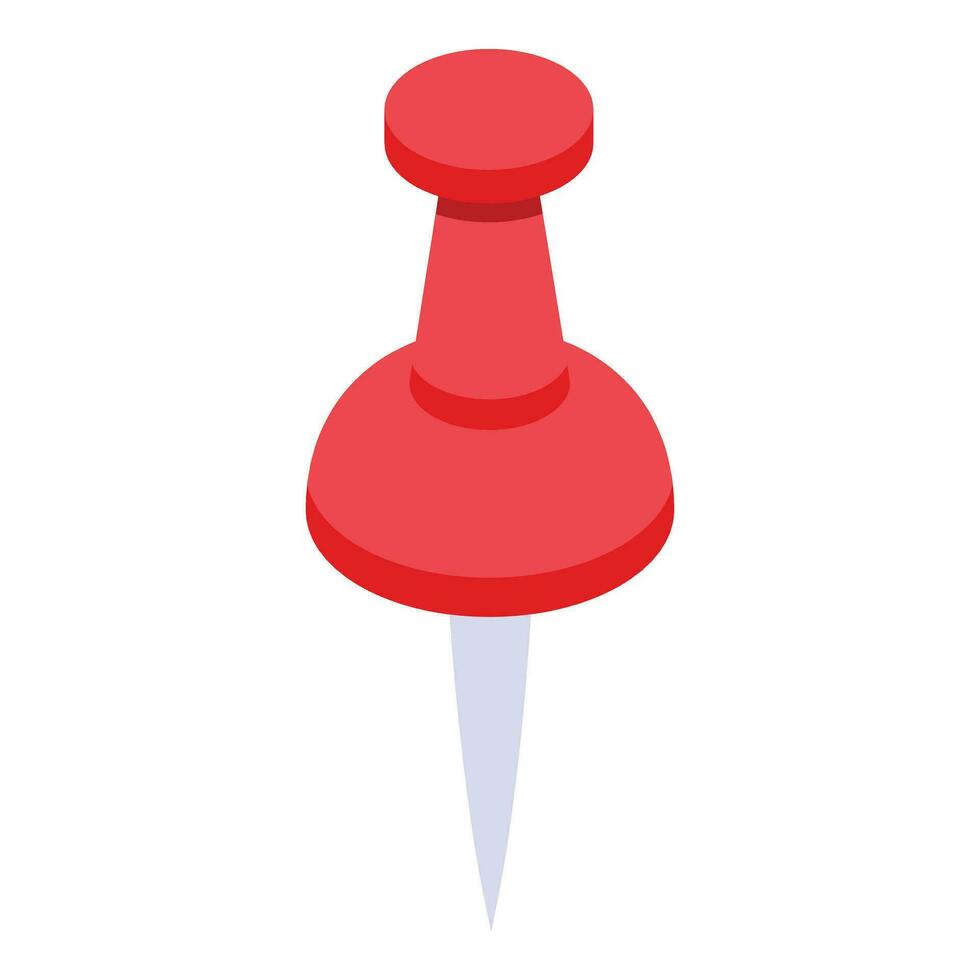 Organizer push pin icon isometric vector. Clamp tool vector