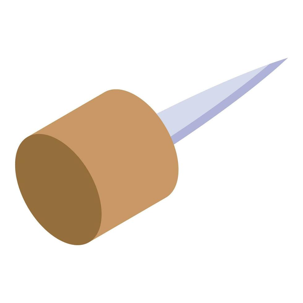 Object push pin icon isometric vector. Tack board notice vector
