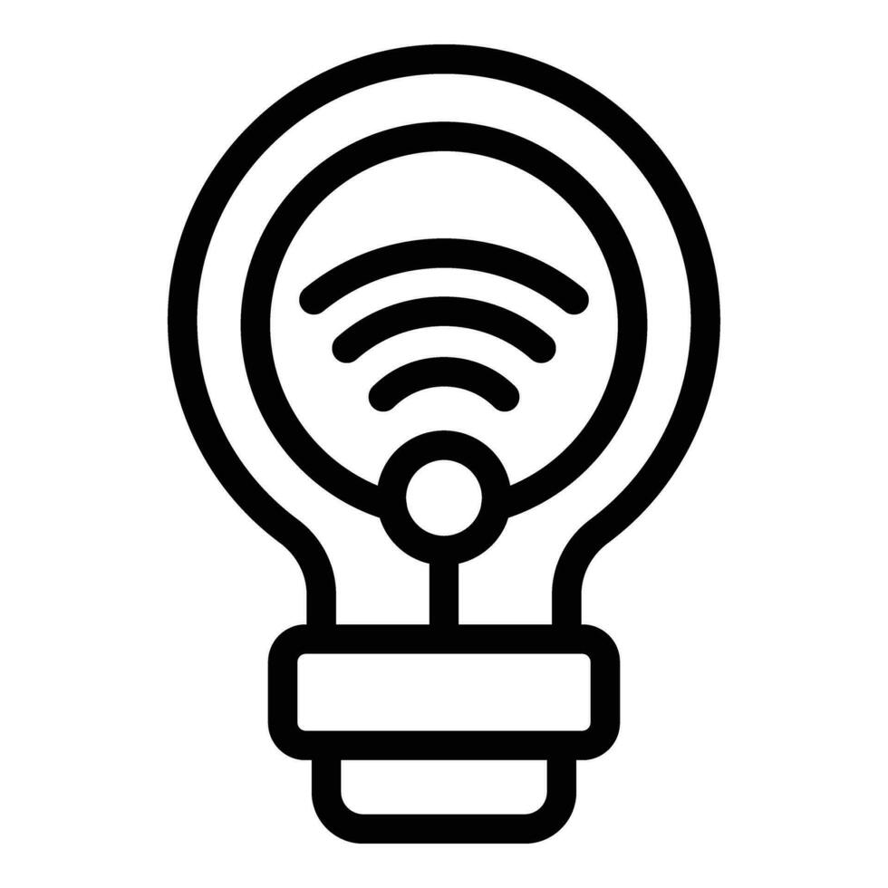 Wireless home light system icon outline vector. Smart home command vector