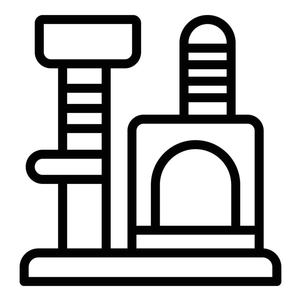 Multi level cat scratcher icon outline vector. Cozy soft kitten sleeper vector
