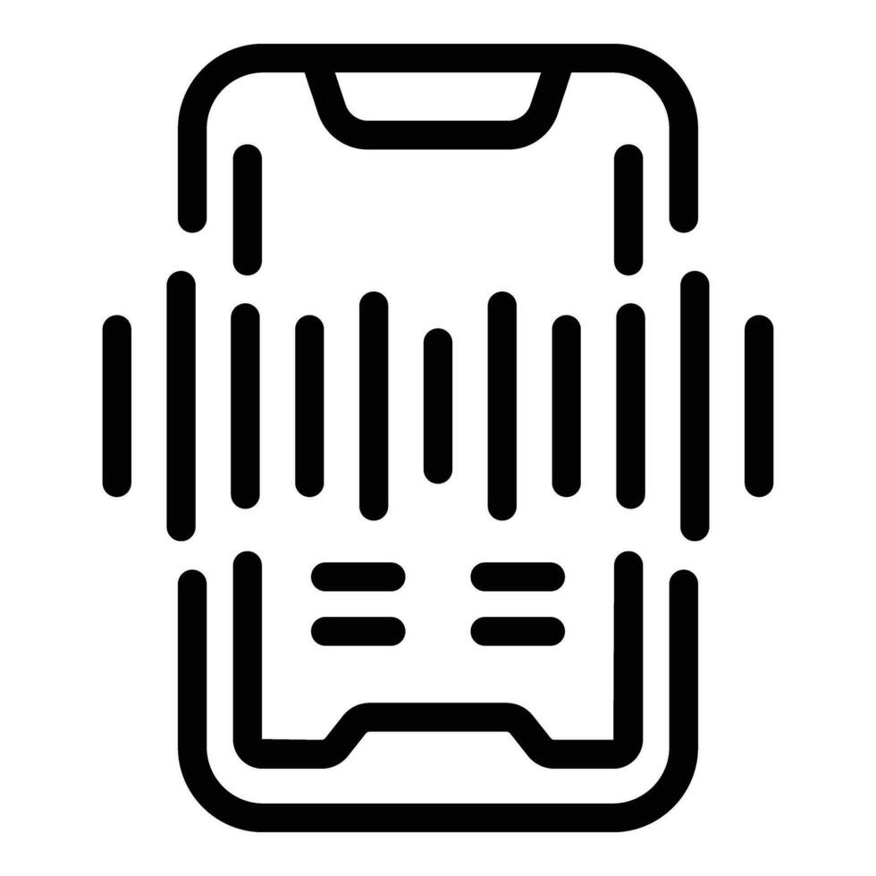 Smartphone voice command center icon outline vector. Virtual gadget assistant vector