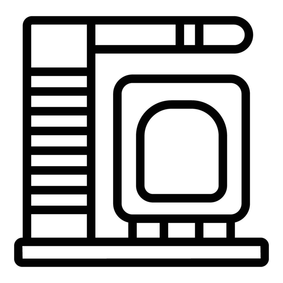 Cat scratcher house icon outline vector. Soft kitten abode vector