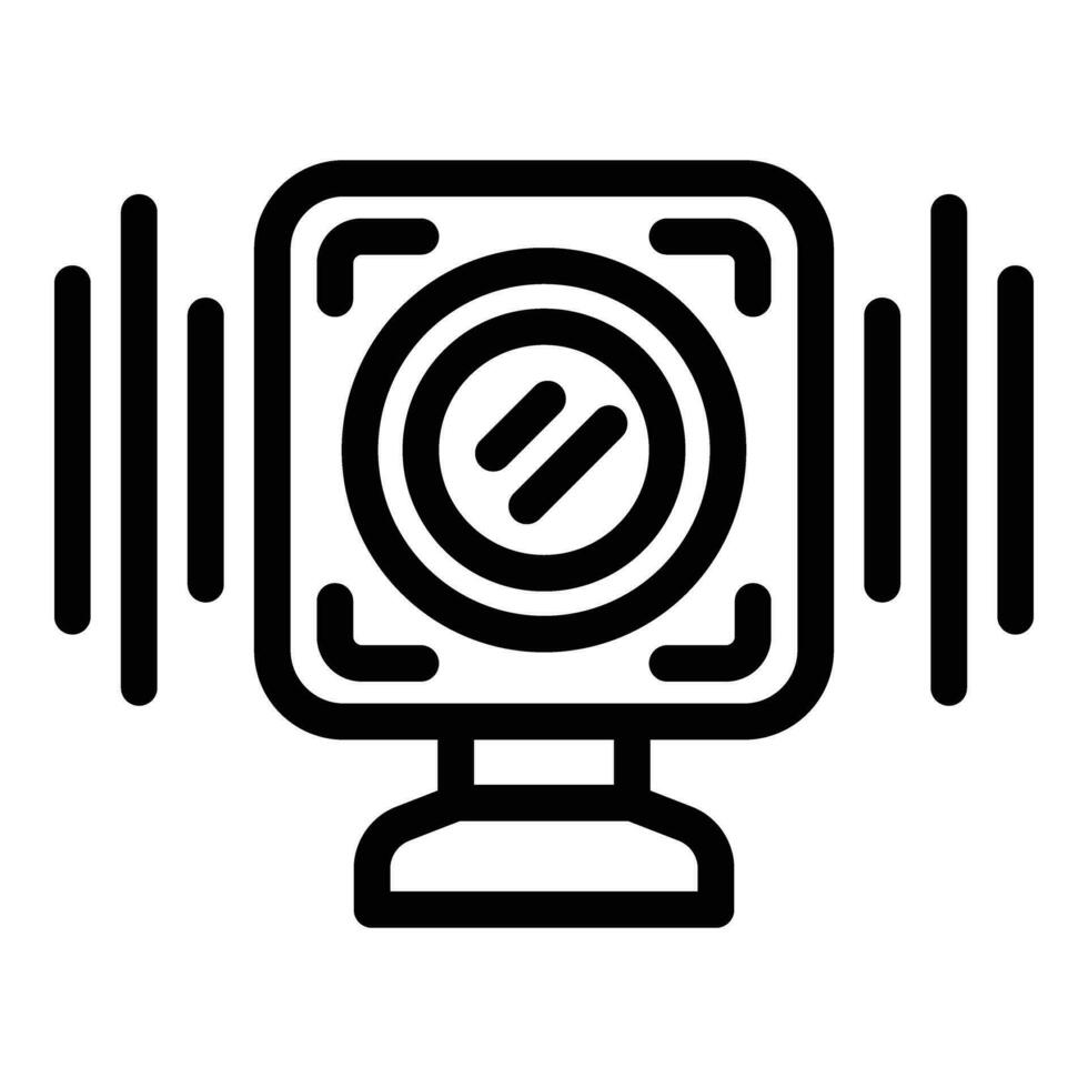 Music smart speaker icon outline vector. Sound talkative agent vector