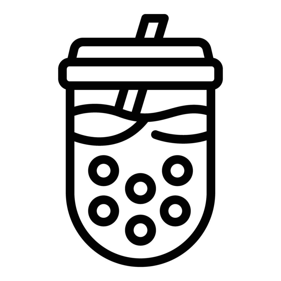Takeaway Boba tea icon outline vector. Drinking tapioca pearls smoothie vector