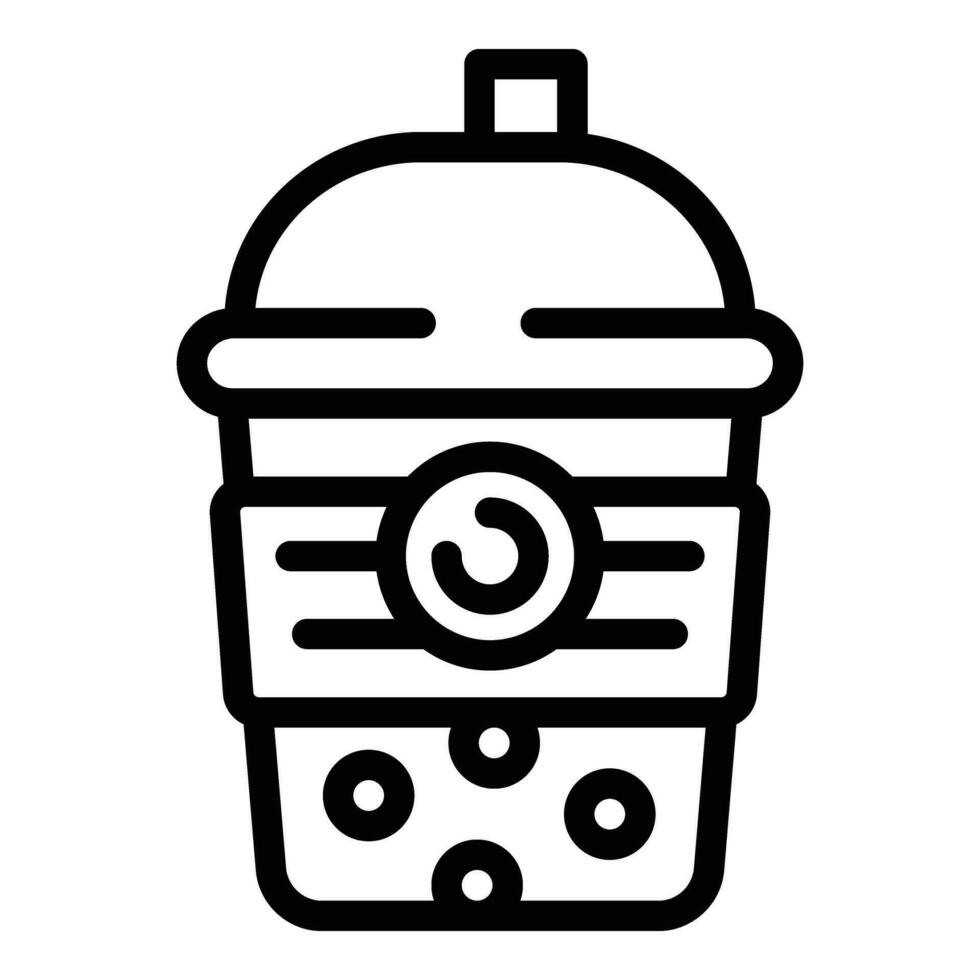 Bubble tea icon outline vector. Takeaway tea cup vector