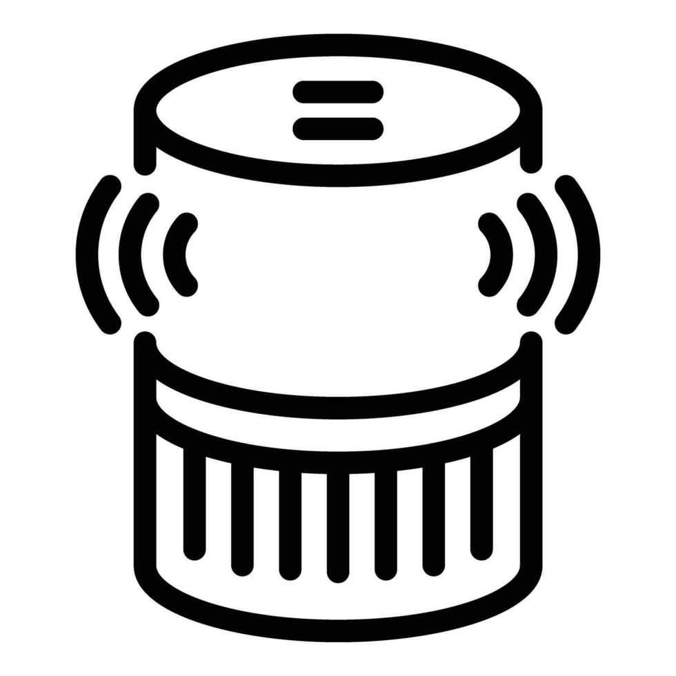 Wireless smart speaker icon outline vector. Artificial intelligence gadget vector
