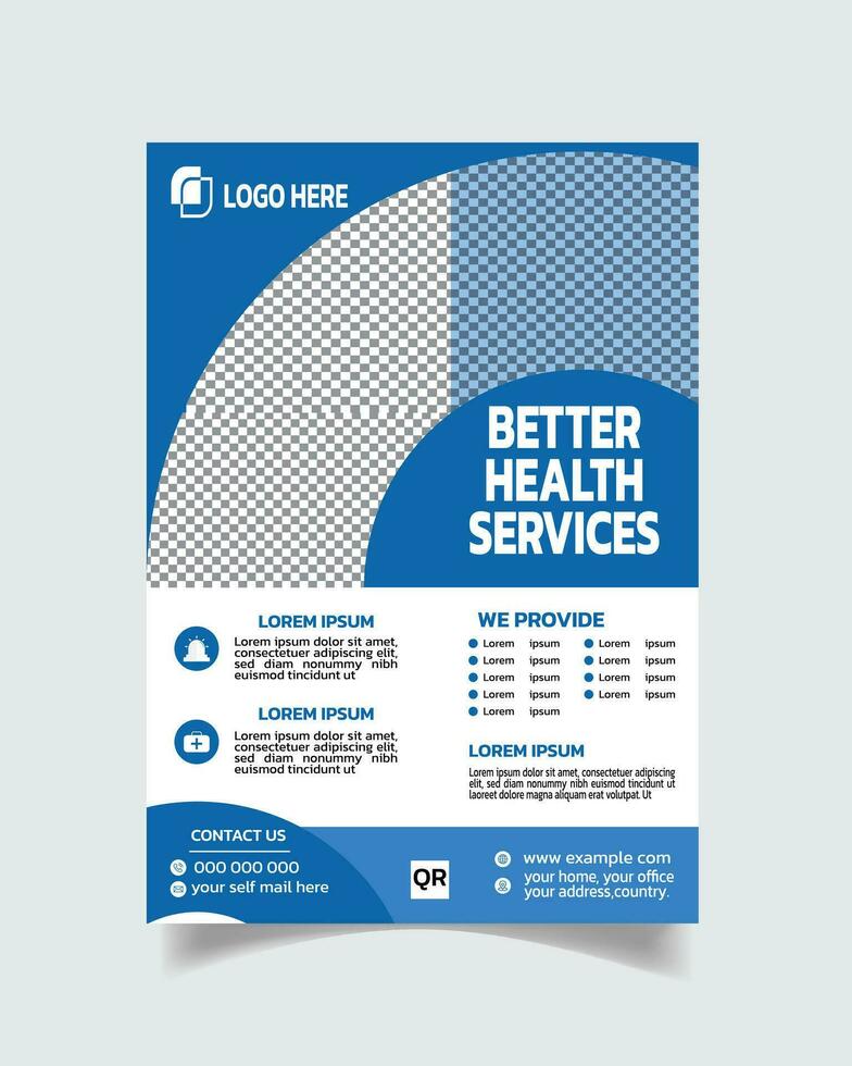 Elegance healthcare flyer or medical flyer template unique healthcare cover design layout vector