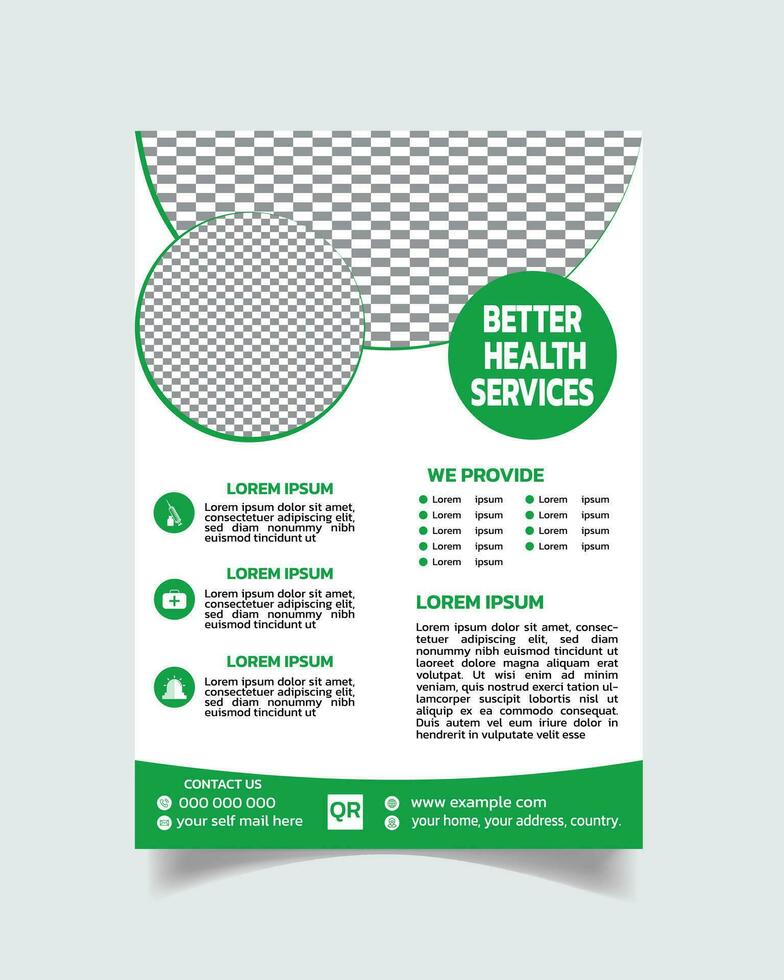 Healthcare flyer, healthcare flyer template, corporate healthcare cover design layout vector