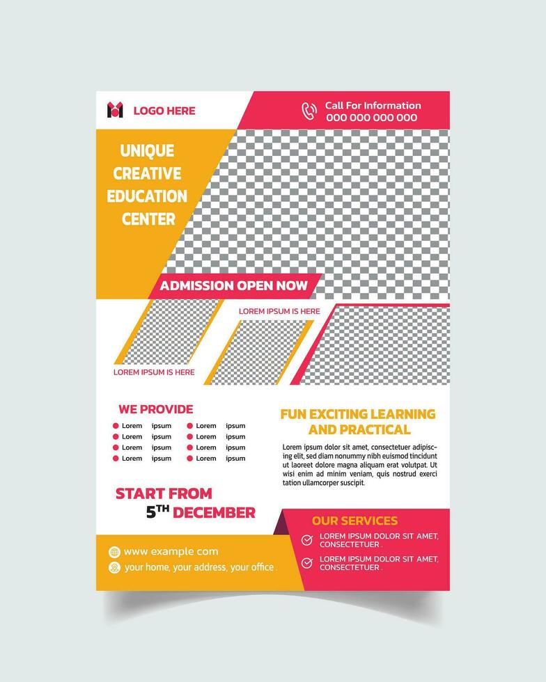 Excelent Education Flyer Template or Creative Leaflet A4 vector