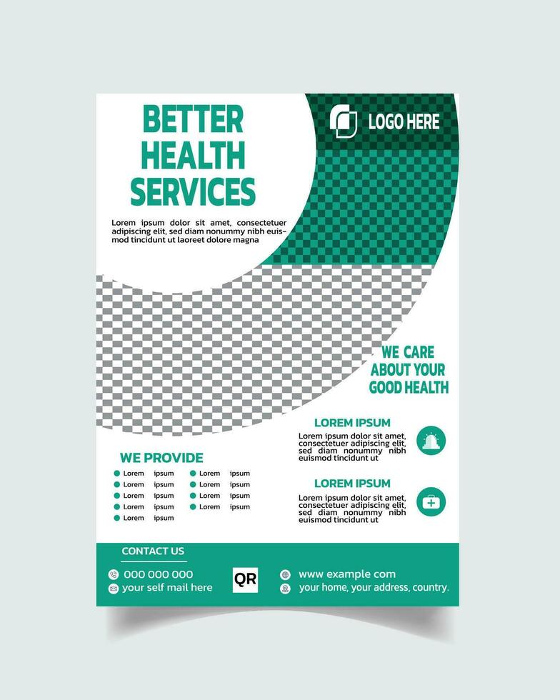 Unique healthcare flyer, healthcare flyer leaflet, corporate healthcare cover layout vector