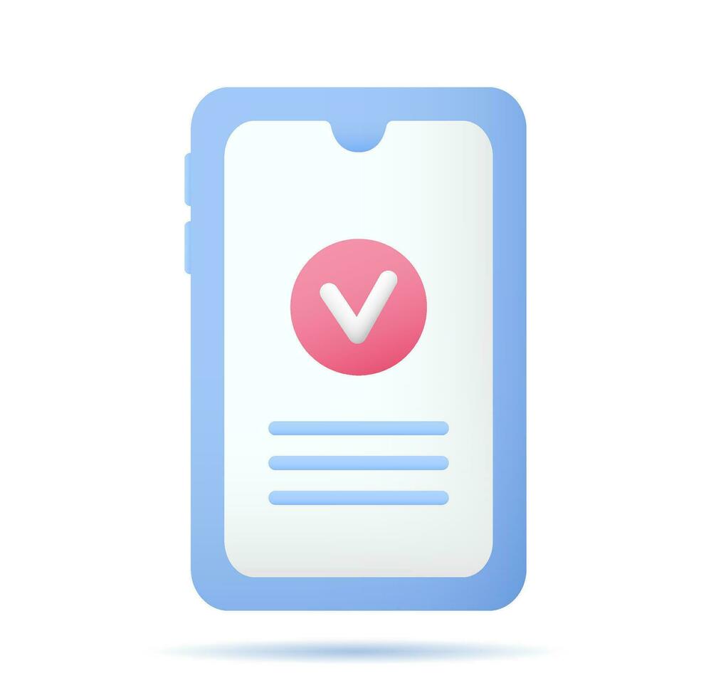 Smartphone with checkmark done icon vector