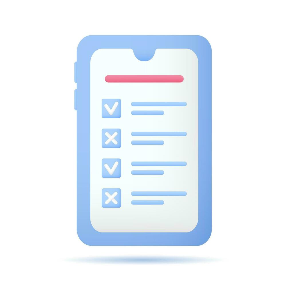 Smartphone with checklist mobile application icon vector