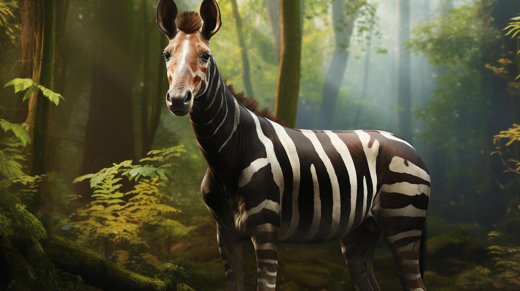 ai generado okapi natura animal fondo de pantalla antecedentes foto