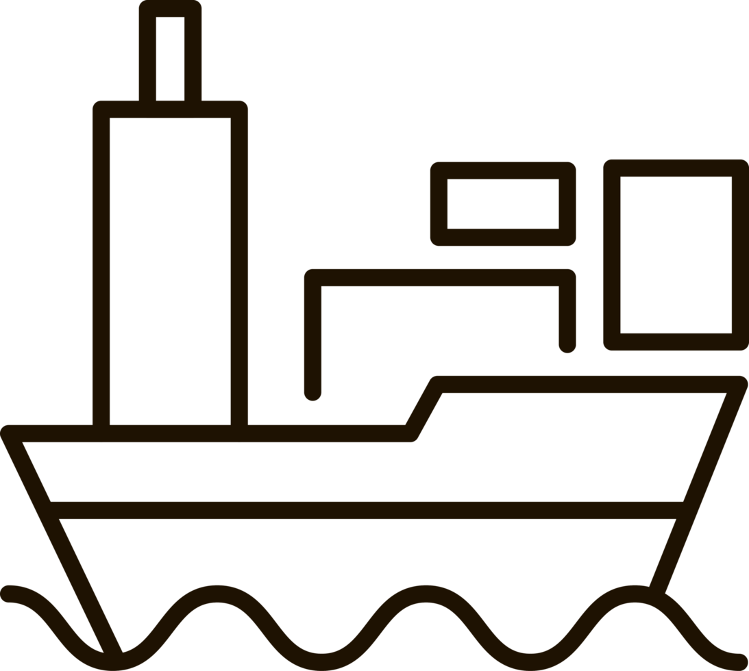 shipping boat line icon symbol illustration png