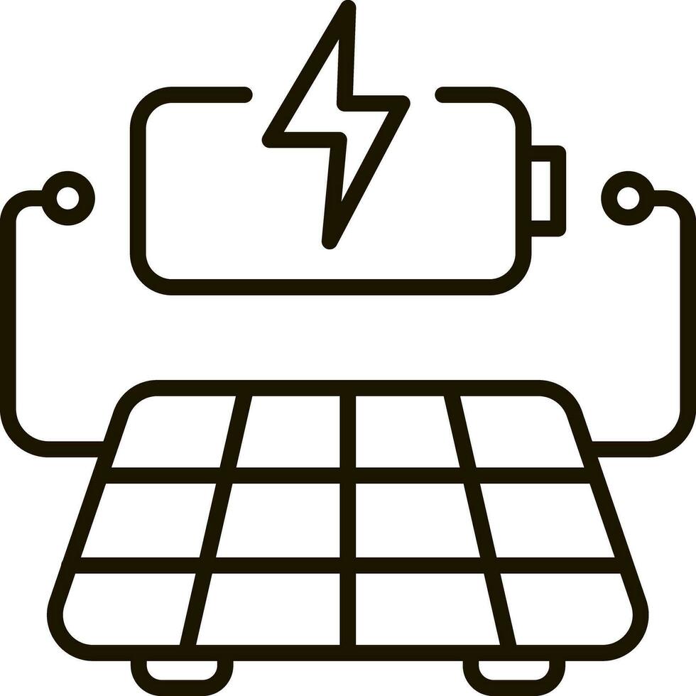 solar energy charge line icon symbol illustration vector