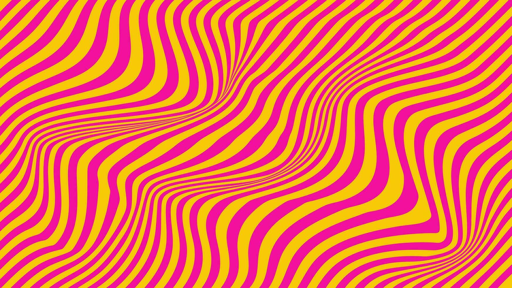 Groovy hippie 70s background, striped wave texture in trendy retro psychedelic style. Vector illustration