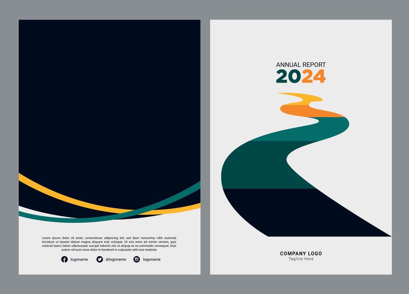 Annual Report Cover Design Editable vector