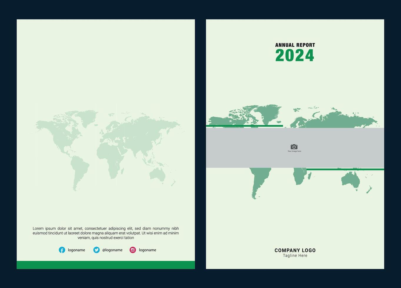 Annual Report Cover Design Editable vector