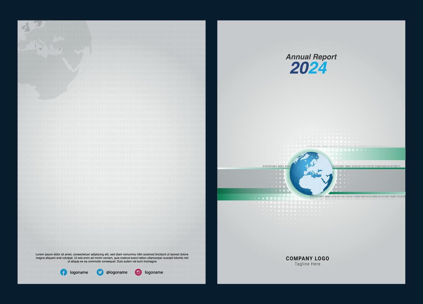 Annual Report Cover Design Editable vector