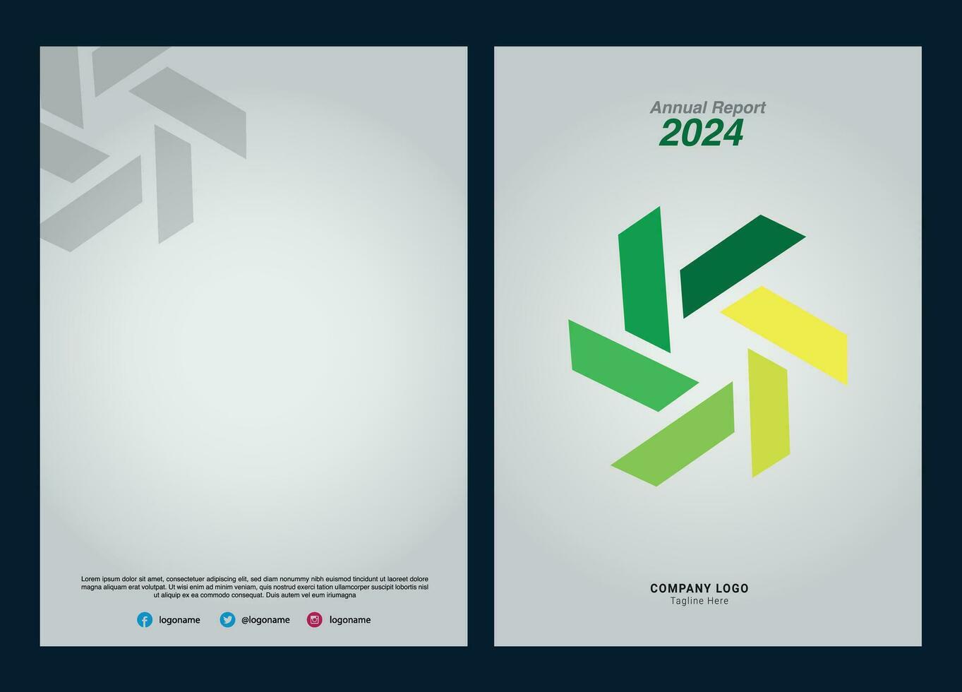 Annual Report Cover Design Editable vector