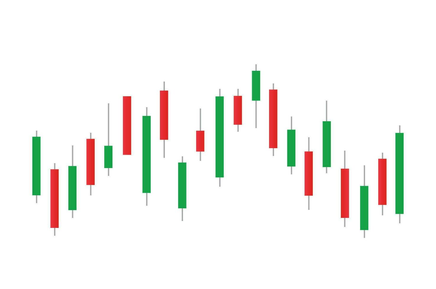 Stock market bar graph, candlestick chart, finance trade data, vector illustration.