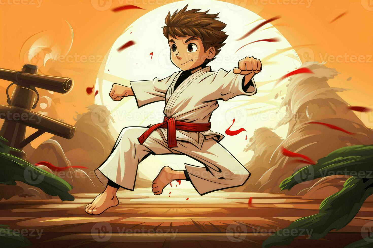 AI generated martial arts moving to new year photo