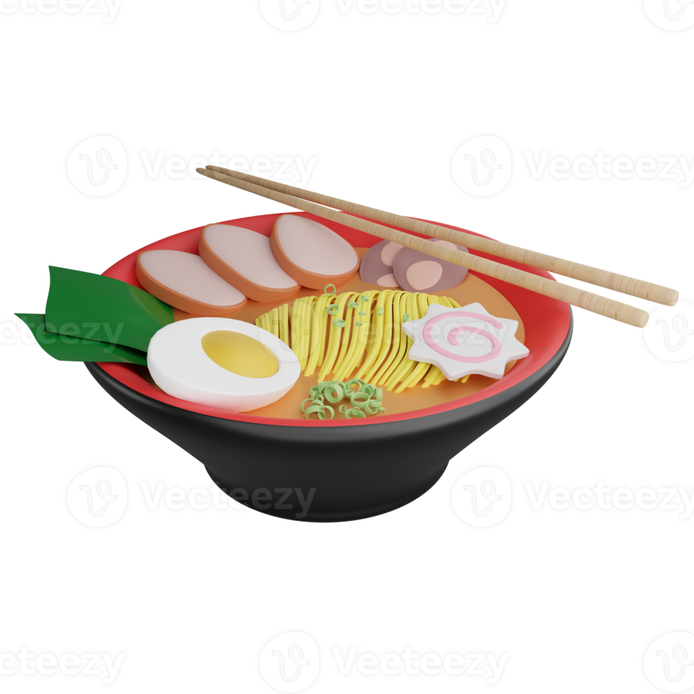 Ramen clipart flat design icon isolated on transparent background, 3D render food and beverage concept png