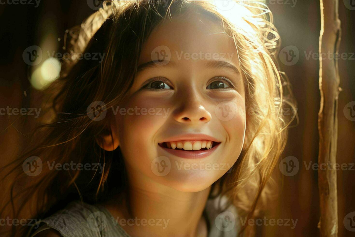 AI generated cute little girl happy perfect smile photo