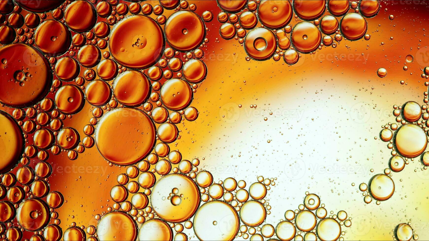 Abstract Colorful Food Oil Drops Bubbles and spheres Flowing on Water Surface photo