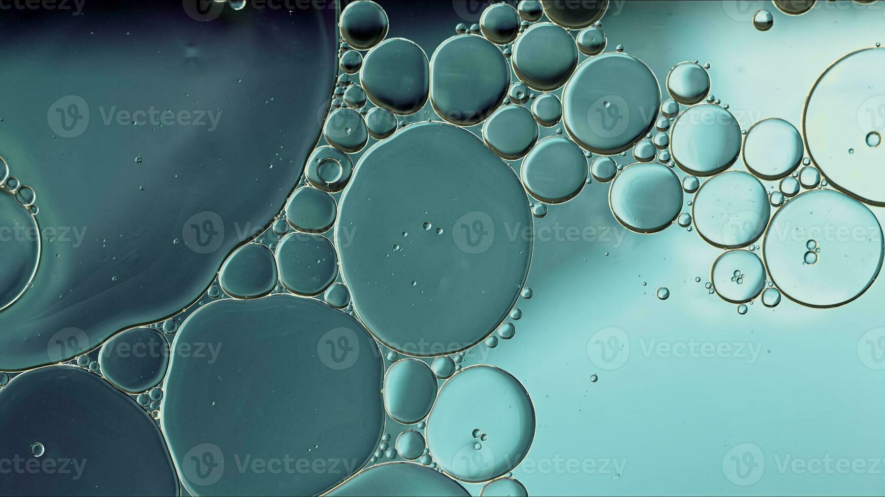 Abstract Colorful Food Oil Drops Bubbles and spheres Flowing on Water Surface photo