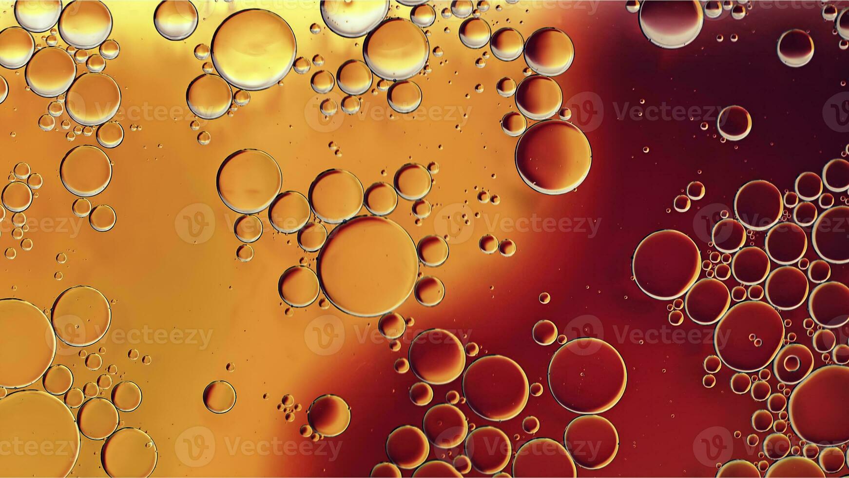 Abstract Colorful Food Oil Drops Bubbles and spheres Flowing on Water Surface photo