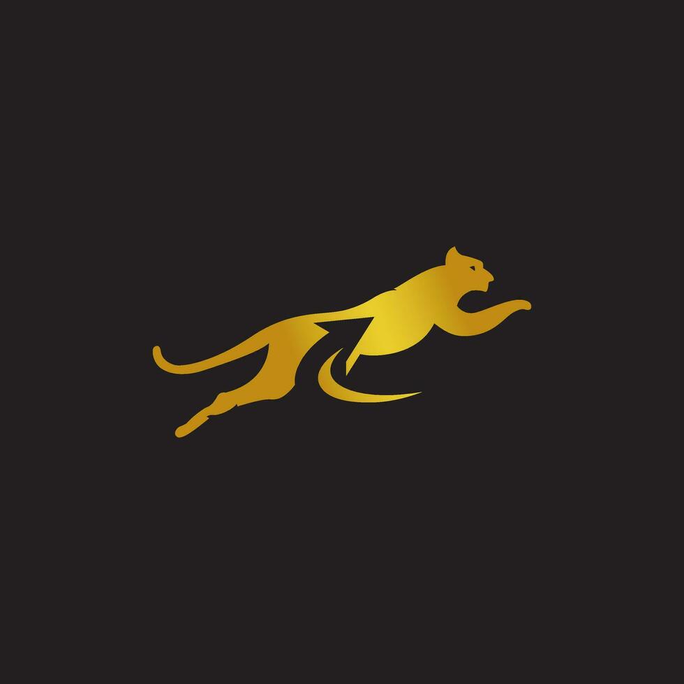 panther jump black icon design vector illustrator simple.