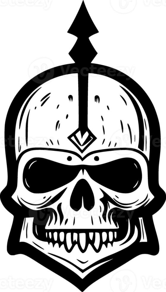 skull and crossed swords. black and white illustration isolated on background. photo