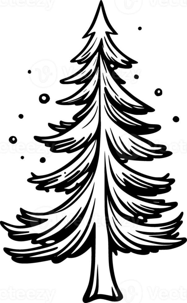 christmas tree illustration on white background photo