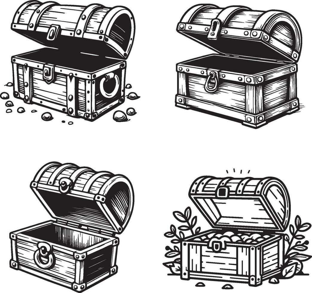 Treasure Box Illustration. vector