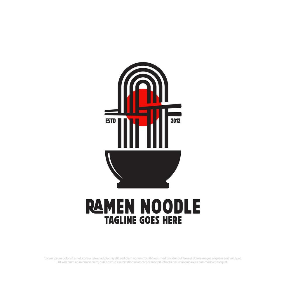 ramen fideos logo diseño vector, comida y bebidas logo icono vector ilustración, mejor para japonés restaurante logo idea