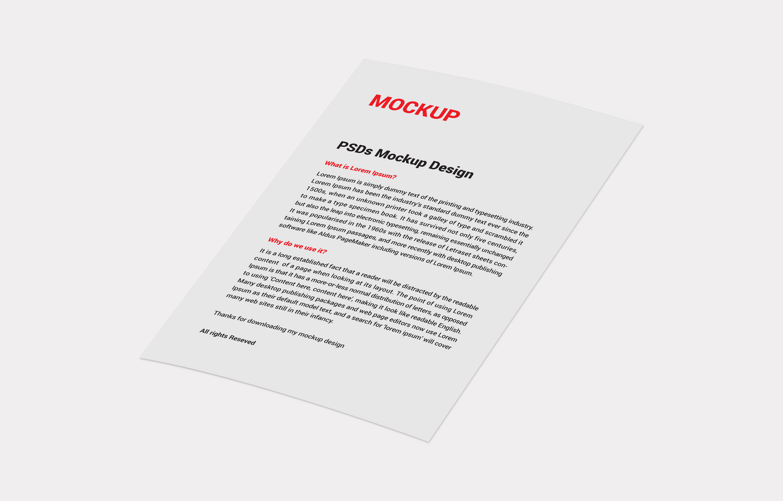 Professional Catalog, Letterhead, Flyer, Fax Cover, Invoice, Note Paper and menu free PSD mockup file for Presentation
