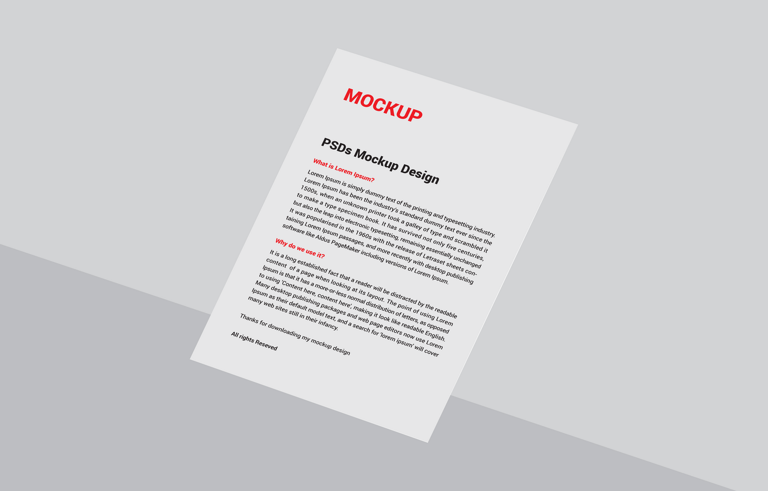 Professional Catalog, Letterhead, Flyer, Fax Cover, Invoice, Note Paper and menu free PSD mockup file for Presentation