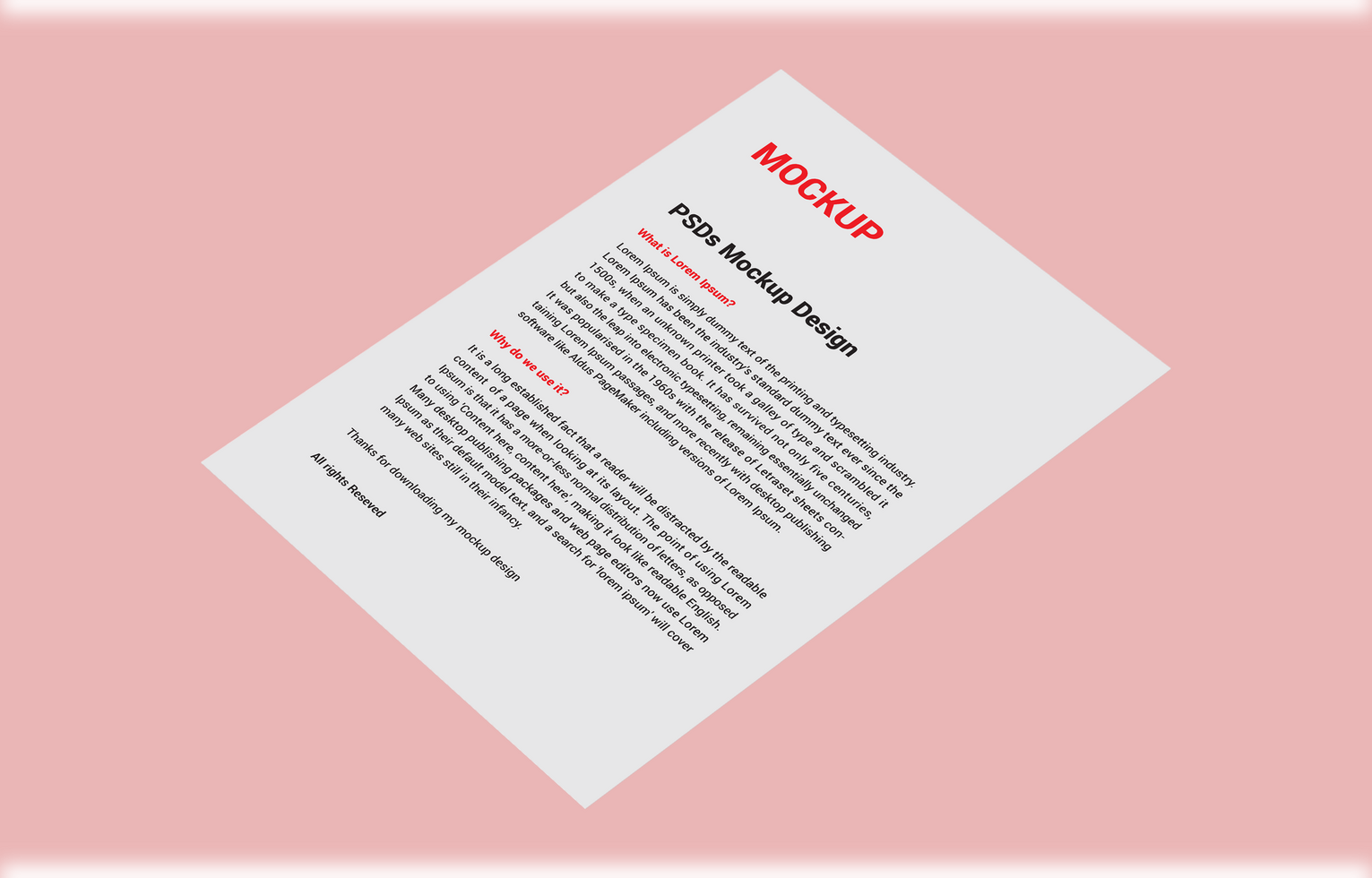 Professional Catalog, Letterhead, Flyer, Fax Cover, Invoice, Note Paper and menu free PSD mockup file for Presentation
