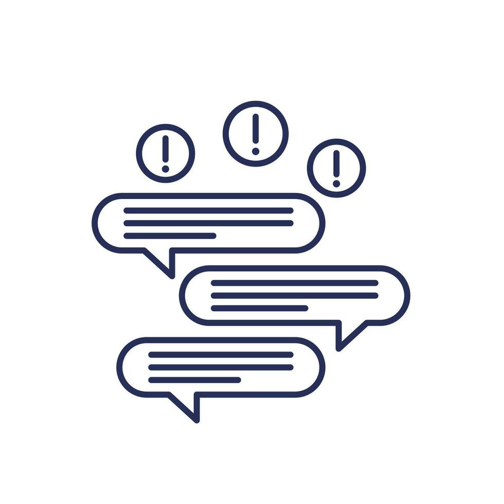 too many emails and messages line icon vector